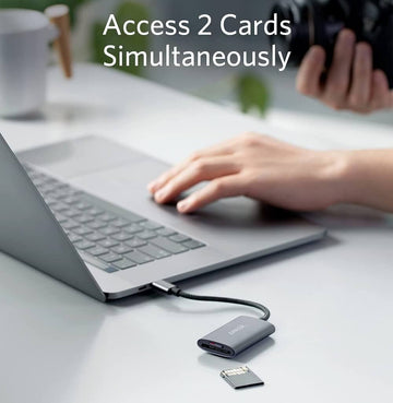 Anker USB-C SD 4.0 Card Reader PowerExpand+ 2-in-1 Memory Card Reader for SDXC, SDHC SD MMC RS-MMC Micro SDXC Micro SD Micro SDHC Card UHS-II & UHS-I Cards - Imported from UK